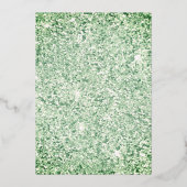 Minze florale Sparkle Dress Wood Quinceanera Gold Folieneinladung (Rückseite)