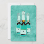 Minze Florals und Gold Foliage Brunch & Bubbly Einladung (Rückseite)