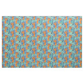 Minze Folk Art Cats und Fischmuster Stoff (Fat Quarter (45,7 x 55,9 cm))