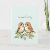 Minze Forever Love Birds Karte (Vorderseite)