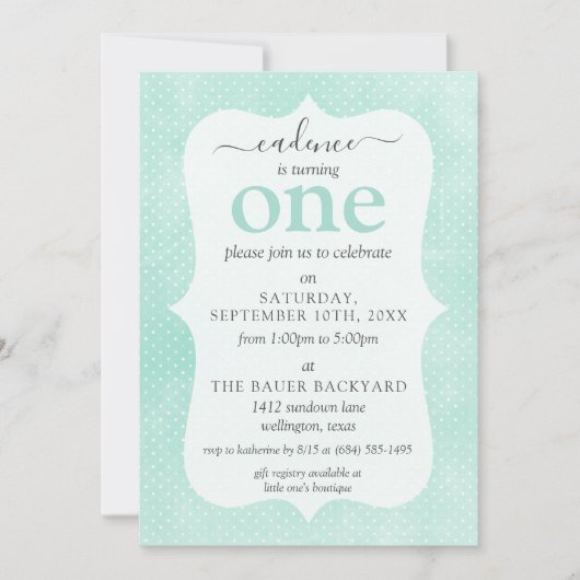 Minze & Gelbe Rustikale Hütte Custom Age Geburtsta Einladung (Vorderseite)