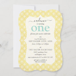 Minze & Gelbe Rustikale Hütte Custom Age Geburtsta Einladung