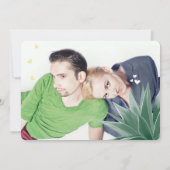 Minze & Gelbe Sukkulente Moderne Typografie Hochze Einladung (Rückseite)