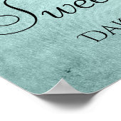 Minze-Glitzer | Aqua Aquamarin 16 . Geburtstag Poster (Ecke)