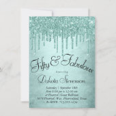 Minze-Glitzer | Aqua Aquamarin 50 und Fabulous Einladung (Vorderseite)