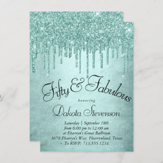 Minze-Glitzer | Aqua Aquamarin 50 und Fabulous Einladung