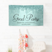 Minze-Glitzer | Aqua Aquamarin Icing Abschluss Banner (Insitu)