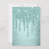 Minze-Glitzer | Aqua Aquamarin Icing Abschluss Einladung (Rückseite)
