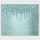 Minze-Glitzer | Aqua Aquamarin Melting Pour Geschenkpapier (Flach)