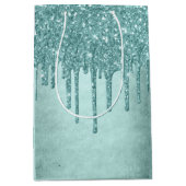 Minze-Glitzer | Aqua Aquamarin Melting Pour Mittlere Geschenktüte (Vorderseite)