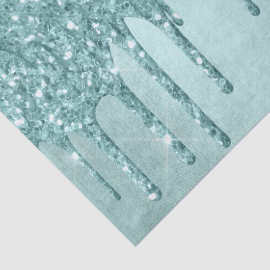 Minze-Glitzer | Aqua Aquamarin Melting Pour Seidenpapier (Ausschnitt)
