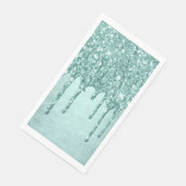 Minze-Glitzer | Aqua Aquamarin Pour Quinceanera Serviette (Ecke)