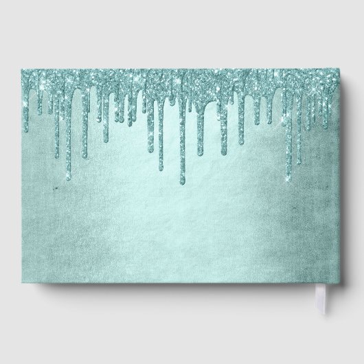 Minze-Glitzer | Aquamarine Schmelzerdusche Gästebuch (Rückseite)