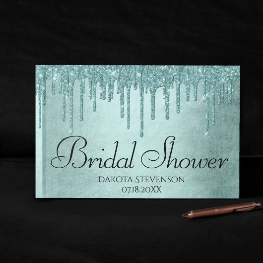 Minze-Glitzer | Aquamarine Schmelzerdusche Gästebuch