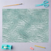 Minze Glitzer Glitzy Sparkle Zebra Print Seidenpapier (Basteln)