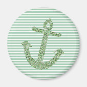 Minze Glitzer Nautical Anchor Magnet (Vorne)