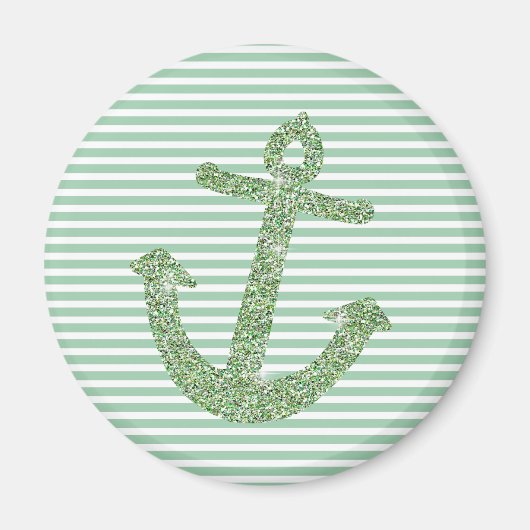 Minze Glitzer Nautical Anchor Magnet (Vorne)