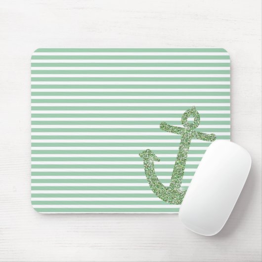 Minze Glitzer Nautical Anchor Mousepad (Mit Mouse)
