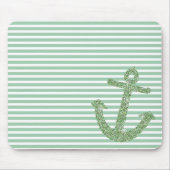 Minze Glitzer Nautical Anchor Mousepad (Vorne)