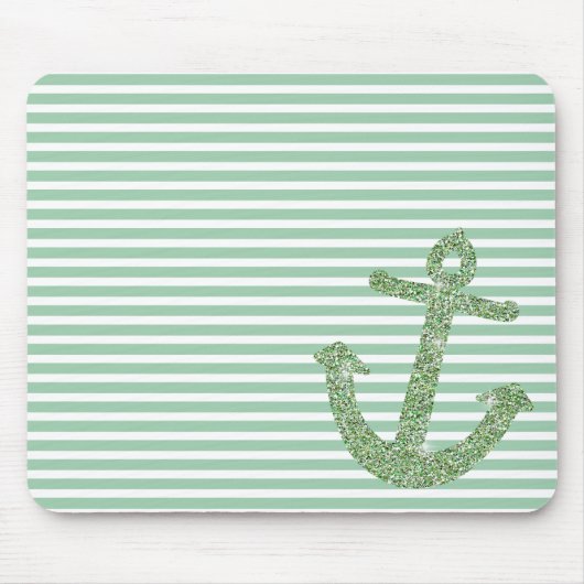 Minze Glitzer Nautical Anchor Mousepad (Vorne)