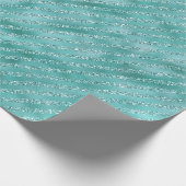 Minze Glitzer Streifen Geschenkpapier (Ecke)