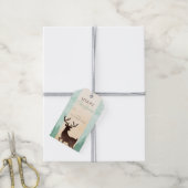 Minze Gold Brown Deer Woodland Weihnachtsgeschenk  Geschenkanhänger (Mit Garn)