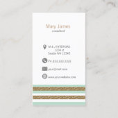 Minze Gold florale Visitenkarten Visitenkarte (Rückseite)