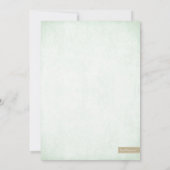 Minze & Gold Glitzer Look Probe Dinner einladen Einladung (Rückseite)