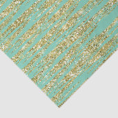 Minze Gold Imitate Glitzer Streifen Seidenpapier (Ausschnitt)