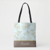 Minze Gold Rose Monogramm Tasche (Vorderseite)