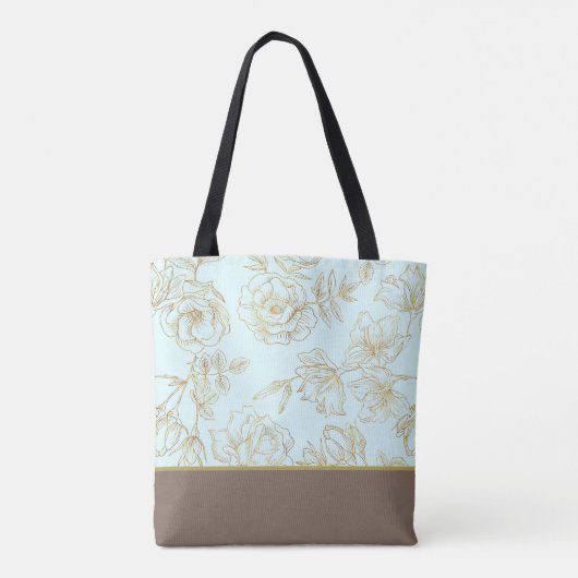 Minze Gold Rose Monogramm Tasche (Rückseite)