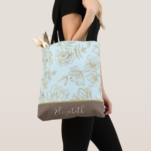 Minze Gold Rose Monogramm Tasche (Von Nahem)