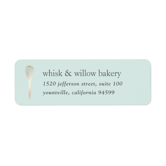 Minze & Gold Whisk Bäckerei Rücksendeadresse (Vorne)