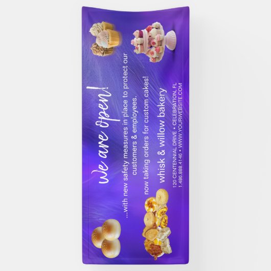 Minze & Gold Whisk Bakery Business Wiedereröffnung Banner (Vertikal)