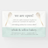 Minze & Gold Whisk Bakery Business Wiedereröffnung Banner (Horizontal)