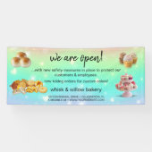 Minze & Gold Whisk Bakery Business Wiedereröffnung Banner (Horizontal)