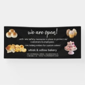 Minze & Gold Whisk Bakery Business Wiedereröffnung Banner (Horizontal)