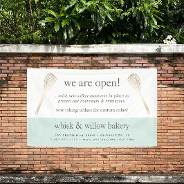 Minze & Gold Whisk Bakery Business Wiedereröffnung Banner