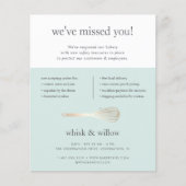 Minze & Gold Whisk Bakery Business Wiedereröffnung Flyer (Vorne)