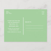 Minze graue und weiße moderne Save the Date Postka Ankündigungspostkarte (Rückseite)