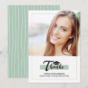 Minze Green Abschluss Danke Foto Card Ankündigung