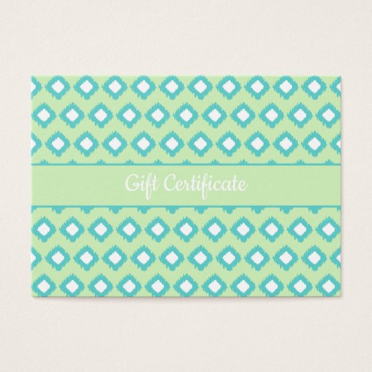 Minze Green & Aquamarin Tribal Ikat | Geschenkguts (Vorderseite)