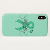 Minze Green Awareness Ribbon mit Schmetterling Case-Mate iPhone Hülle (Rückseite (Horizontal))
