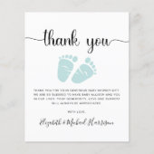 Minze Green Baby Dusche Danke Karte (Vorderseite)