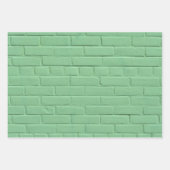 Minze Green Brick Wall Geschenkpapier Set (Vorderseite 2)