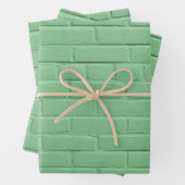 Minze Green Brick Wall Geschenkpapier Set (Beispiel)