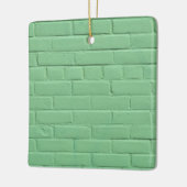 Minze Green Brick Wall Keramikornament (Links)