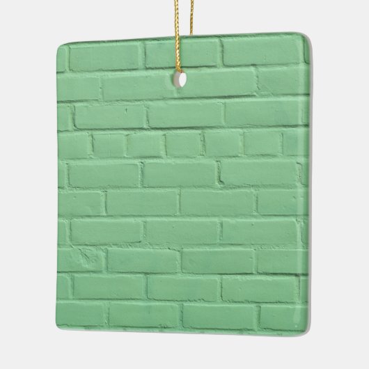 Minze Green Brick Wall Keramikornament (Links)
