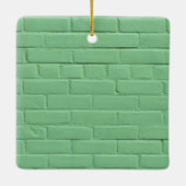 Minze Green Brick Wall Keramikornament (Rückseite)