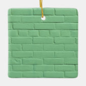 Minze Green Brick Wall Keramikornament (Vorderseite)